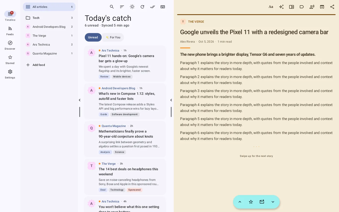 Angler on a Googlebook with three panes